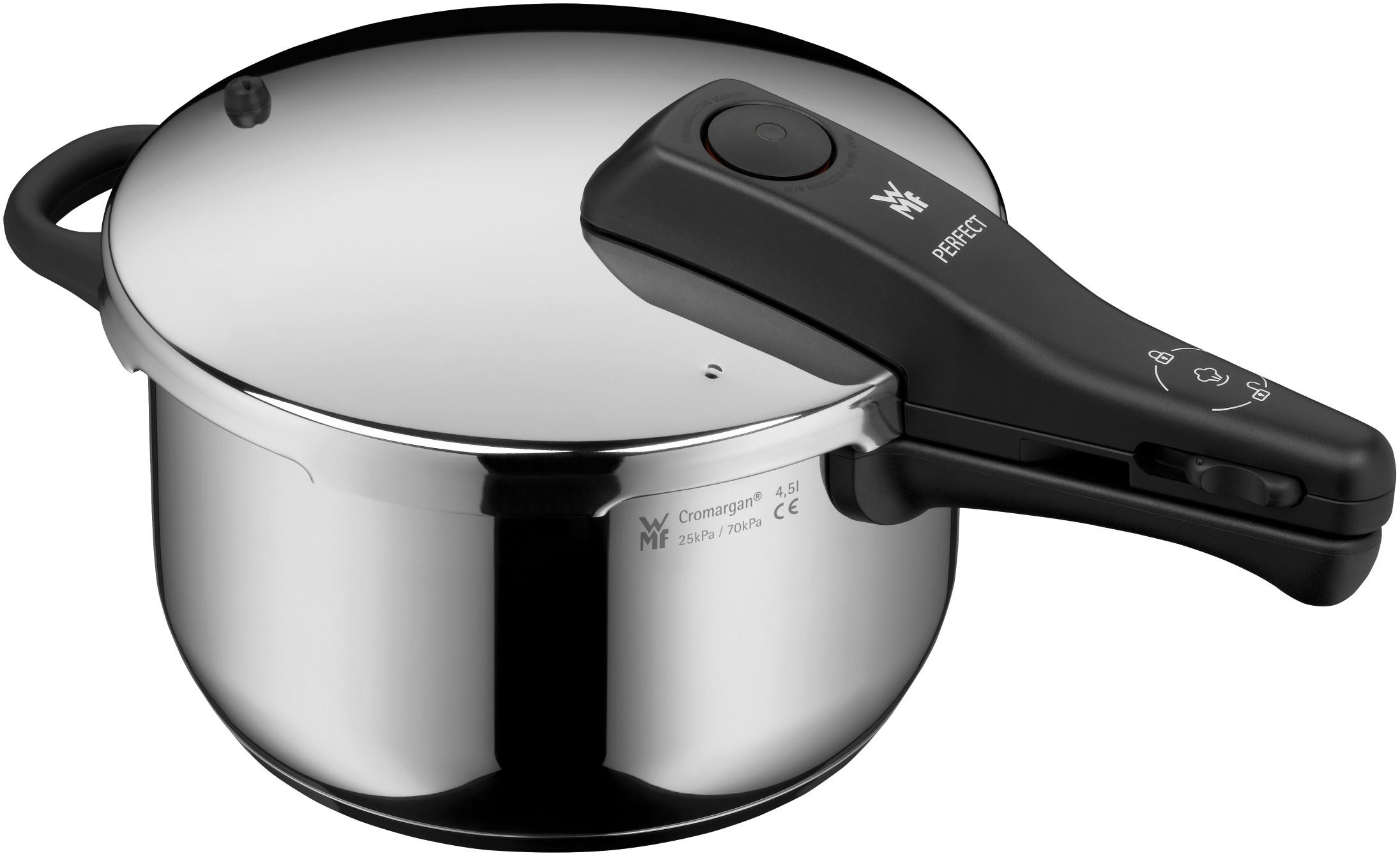 TRYCKKOKARE Perfect Pressure 4,5 l  - stålfärgad/svart, Basics, metall (4,5l) - WMF