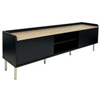 LOWBOARD SNOW 180/54/40 cm  - Eichefarben/Schwarz, Design, Holzwerkstoff/Metall (180/54/40cm) - Xora