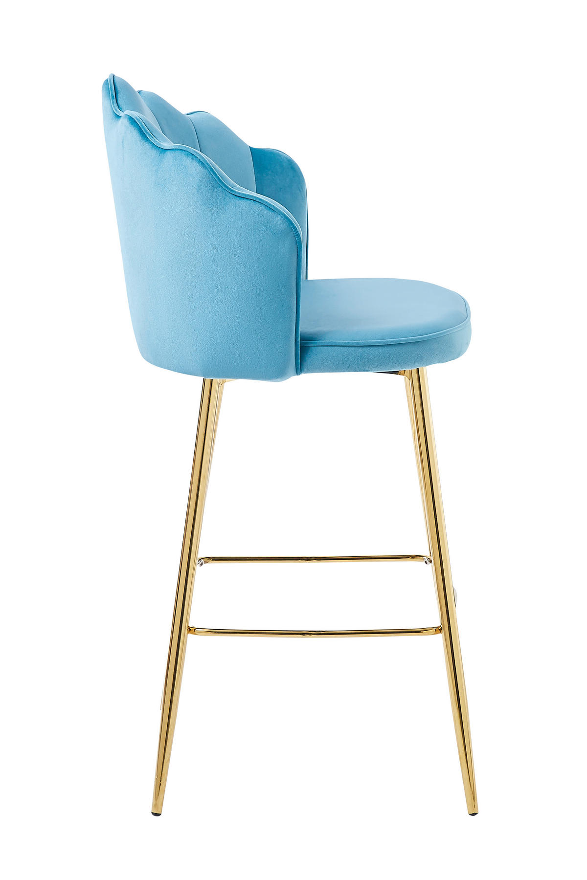 BARHOCKER-SET in Blau  - Blau/Goldfarben, MODERN, Textil/Metall (52/100/54cm) - Livetastic