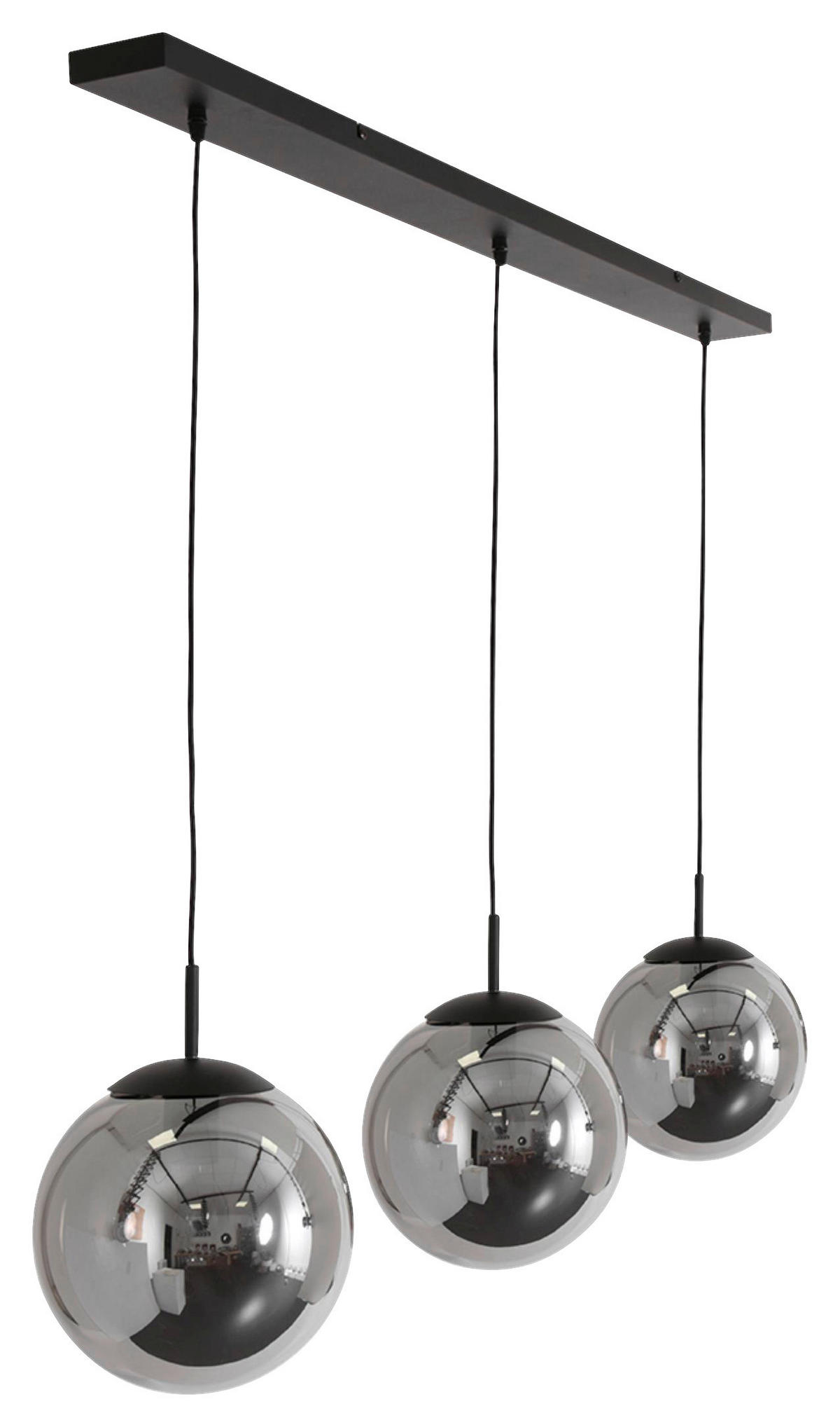 PENDELLEUCHTE  25/40-150/120 cm   - Schwarz, Trend, Glas/Metall (25/40-150/120cm)