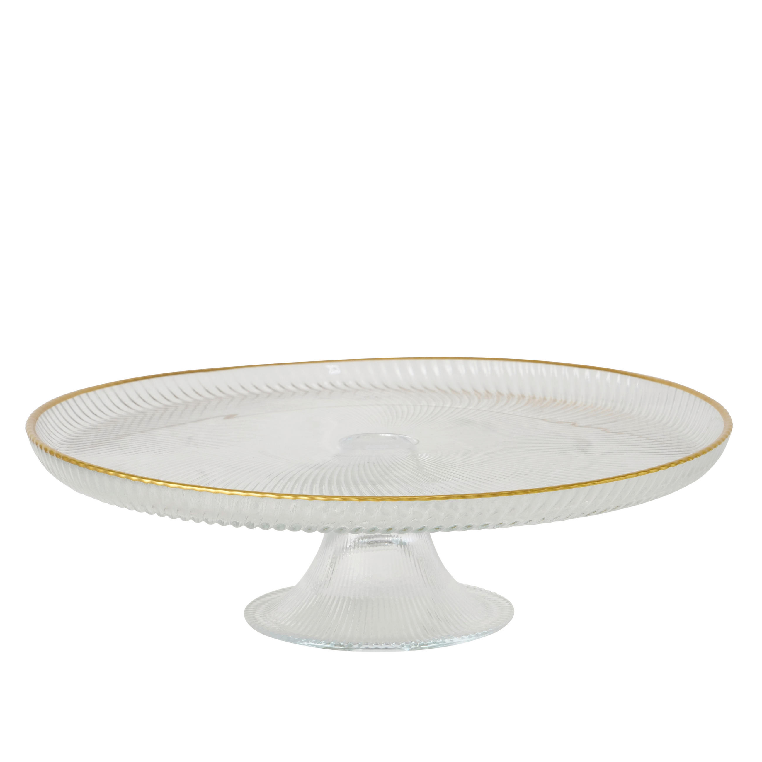 TORTENPLATTE 21.5/6 cm  - Transparent/Goldfarben, Trend, Glas (21.5/6cm) - Ambia Home