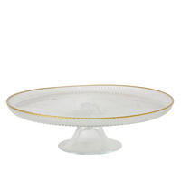 TORTENPLATTE 21.5/6 cm  - Transparent/Goldfarben, Trend, Glas (21.5/6cm) - Ambia Home