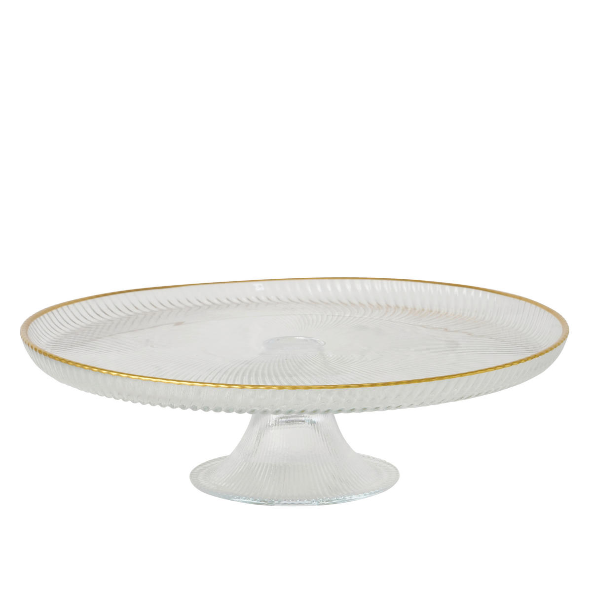 TORTENPLATTE 21.5/6 cm  - Transparent/Goldfarben, Trend, Glas (21.5/6cm) - Ambia Home