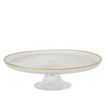 TORTENPLATTE 21.5/6 cm  - Transparent/Goldfarben, Trend, Glas (21.5/6cm) - Ambia Home