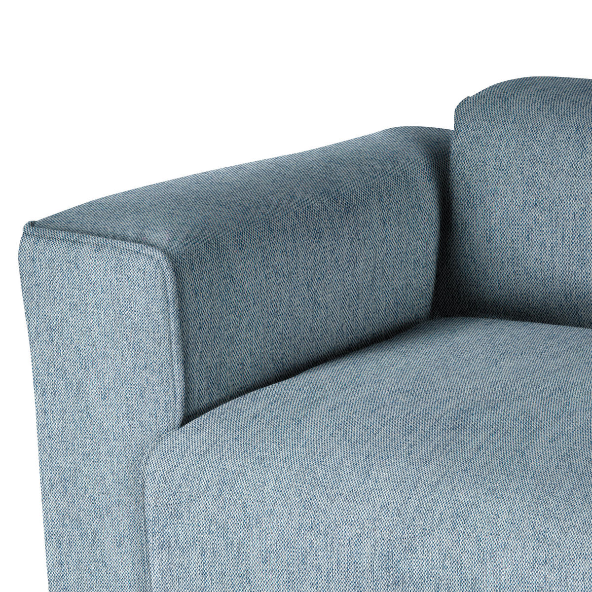 ECKSOFA Blau Webstoff Rücken echt  - Blau/Schwarz, Design, Kunststoff/Textil (171/290cm) - home24
