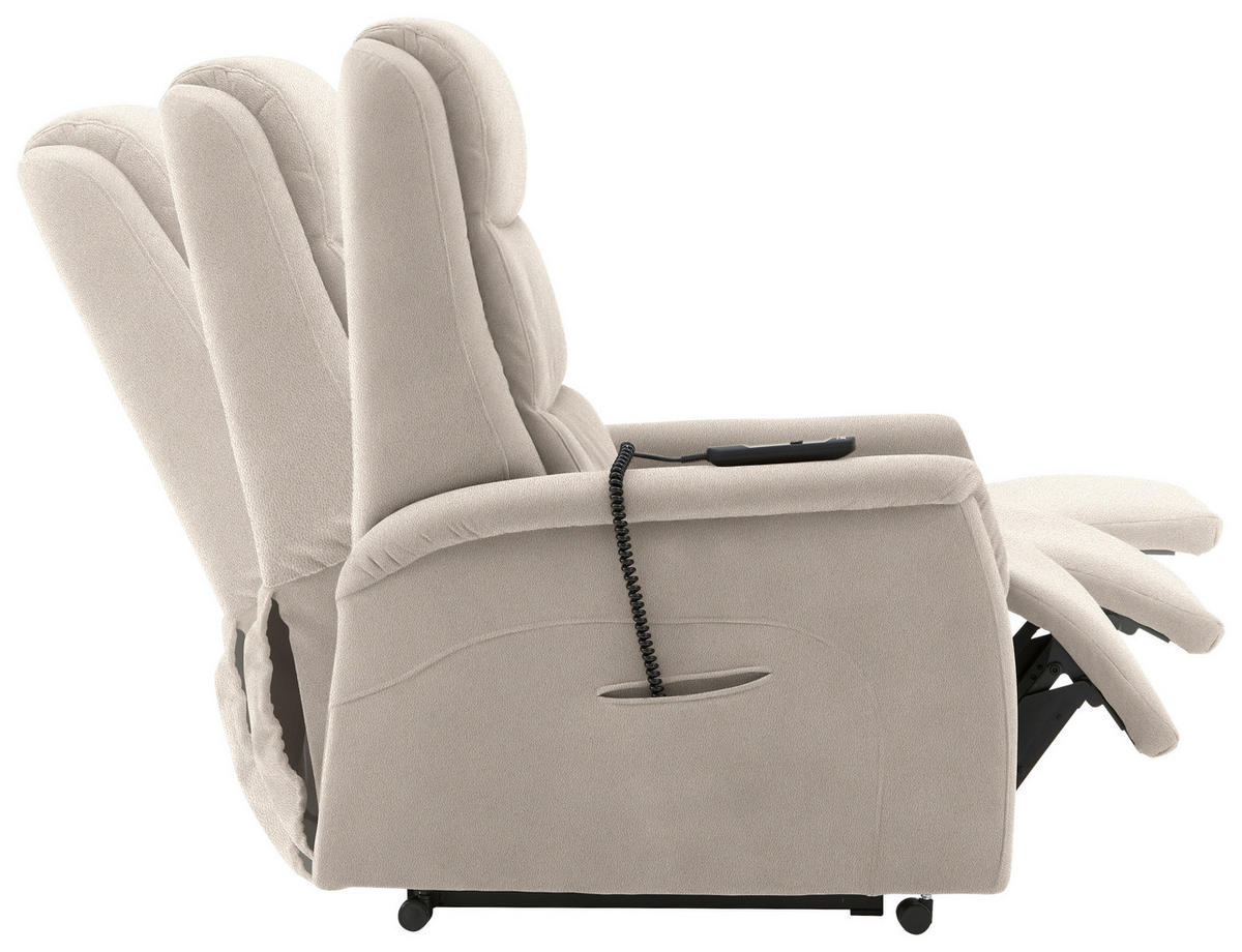FERNSEHSESSEL in Mikrofaser Sandfarben  - Sandfarben/Schwarz, KONVENTIONELL, Kunststoff/Textil (70/107/88cm) - Valdera