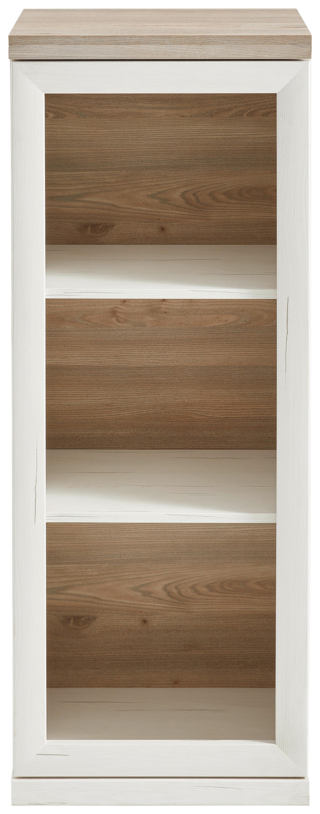 PISARNIŠKI REGAL 50,6/131,6/43 cm siva, bela  - siva/bela, Moderno, leseni material (50,6/131,6/43cm) - Hom`in