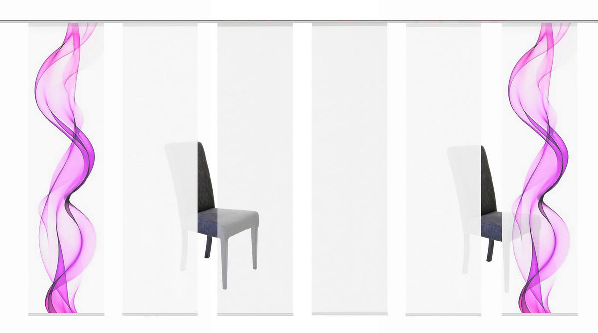 FLÄCHENVORHANG in Beere halbtransparent  - Beere, Design, Textil (60/245cm)