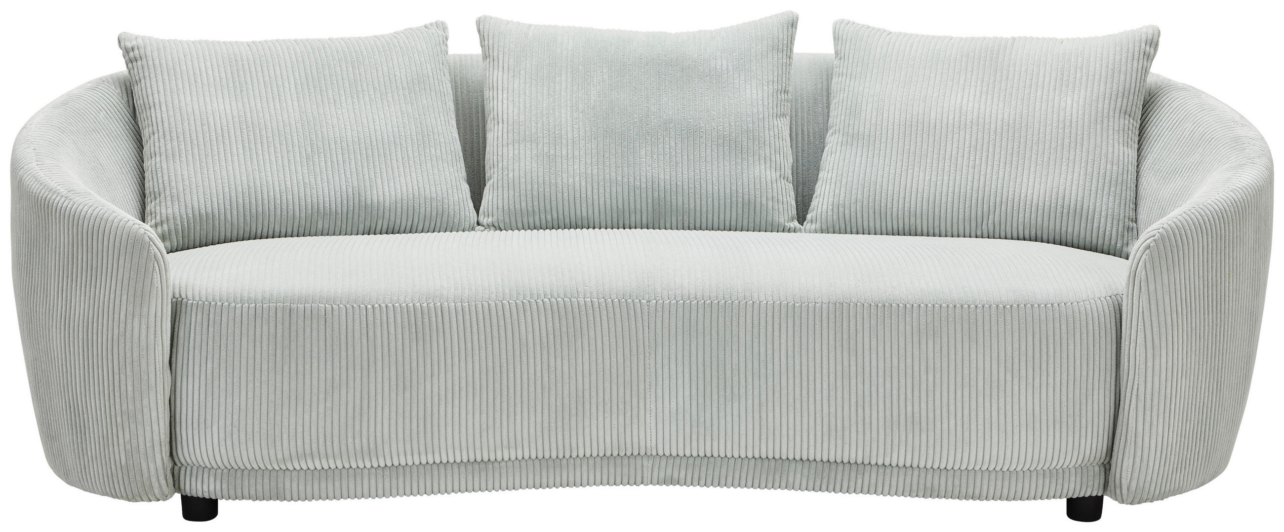 3-SITZER-SOFA Cord Mintgrau  - Mintgrau/Schwarz, Design, Kunststoff/Textil (217/71/95cm) - Carryhome