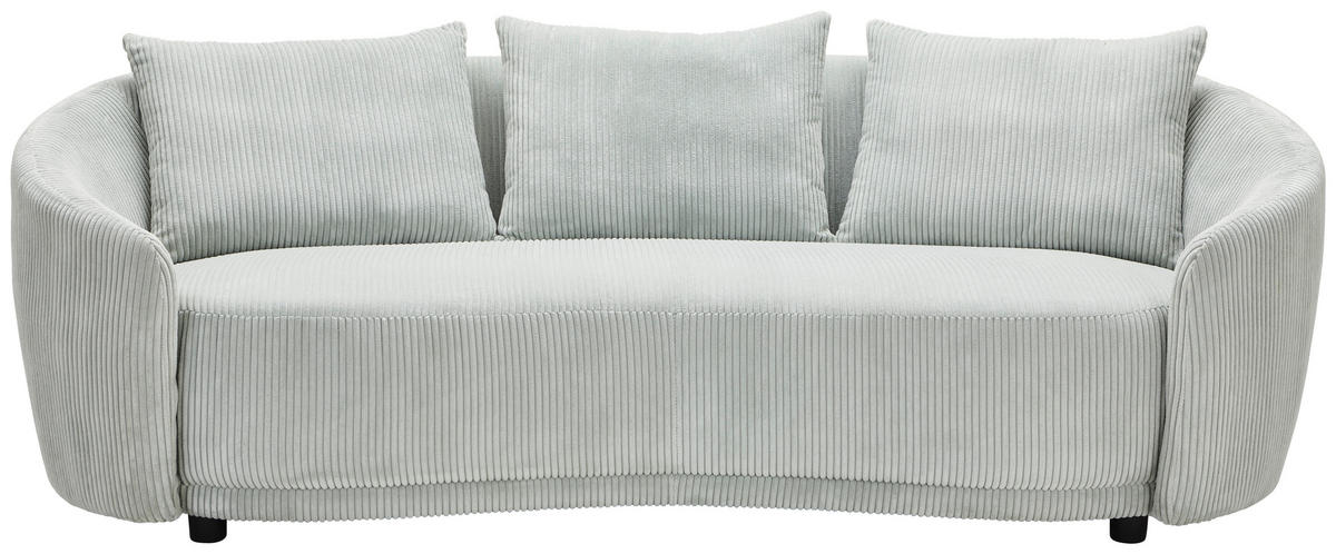 3-SITZER-SOFA Cord Mintgrau  - Mintgrau/Schwarz, Design, Kunststoff/Textil (217/71/95cm) - Carryhome
