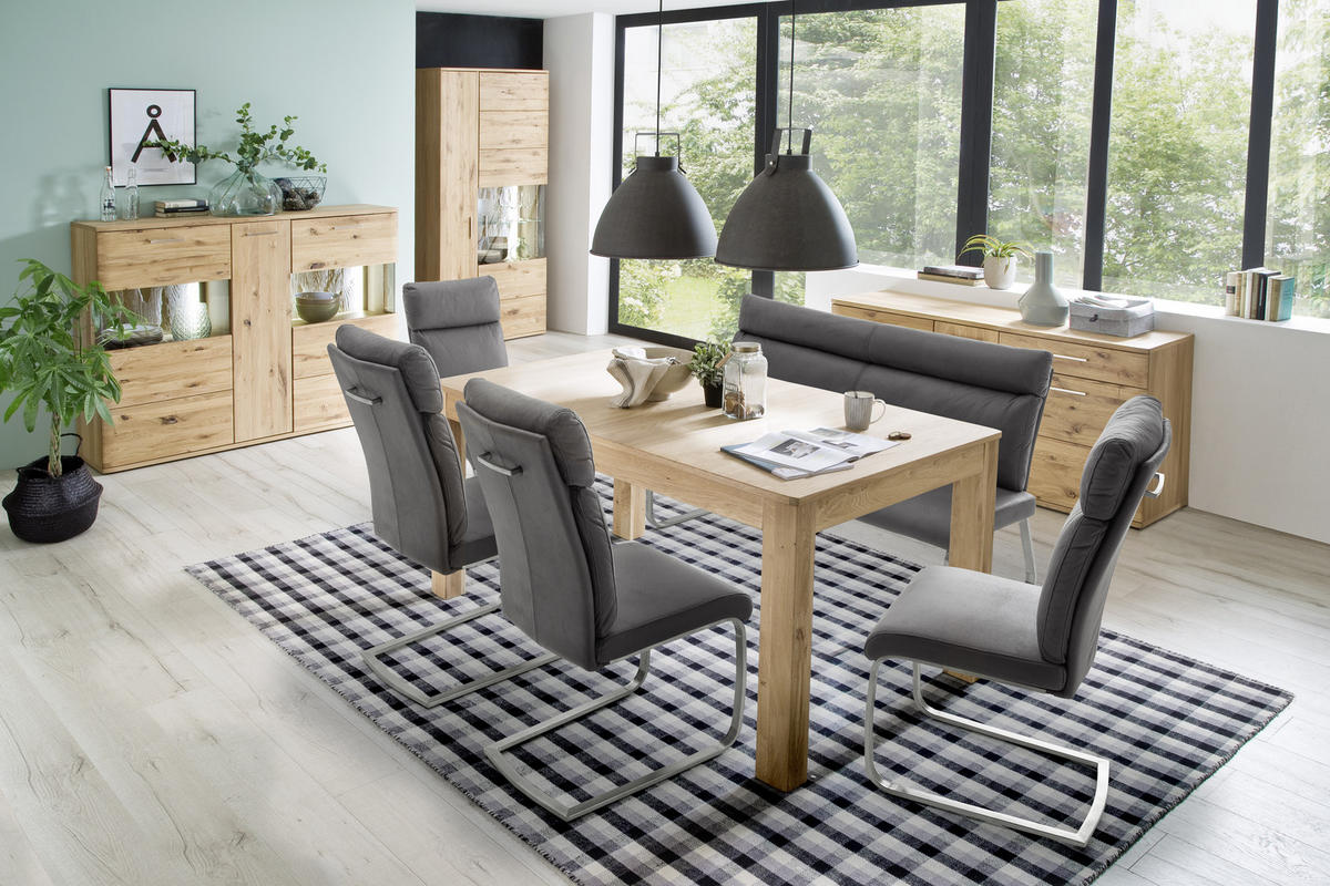 HÖG BYRÅ  i 150/121/37 cm  - nickelfärgad/svart, Design, metall/trämaterial (150/121/37cm) - Livetastic