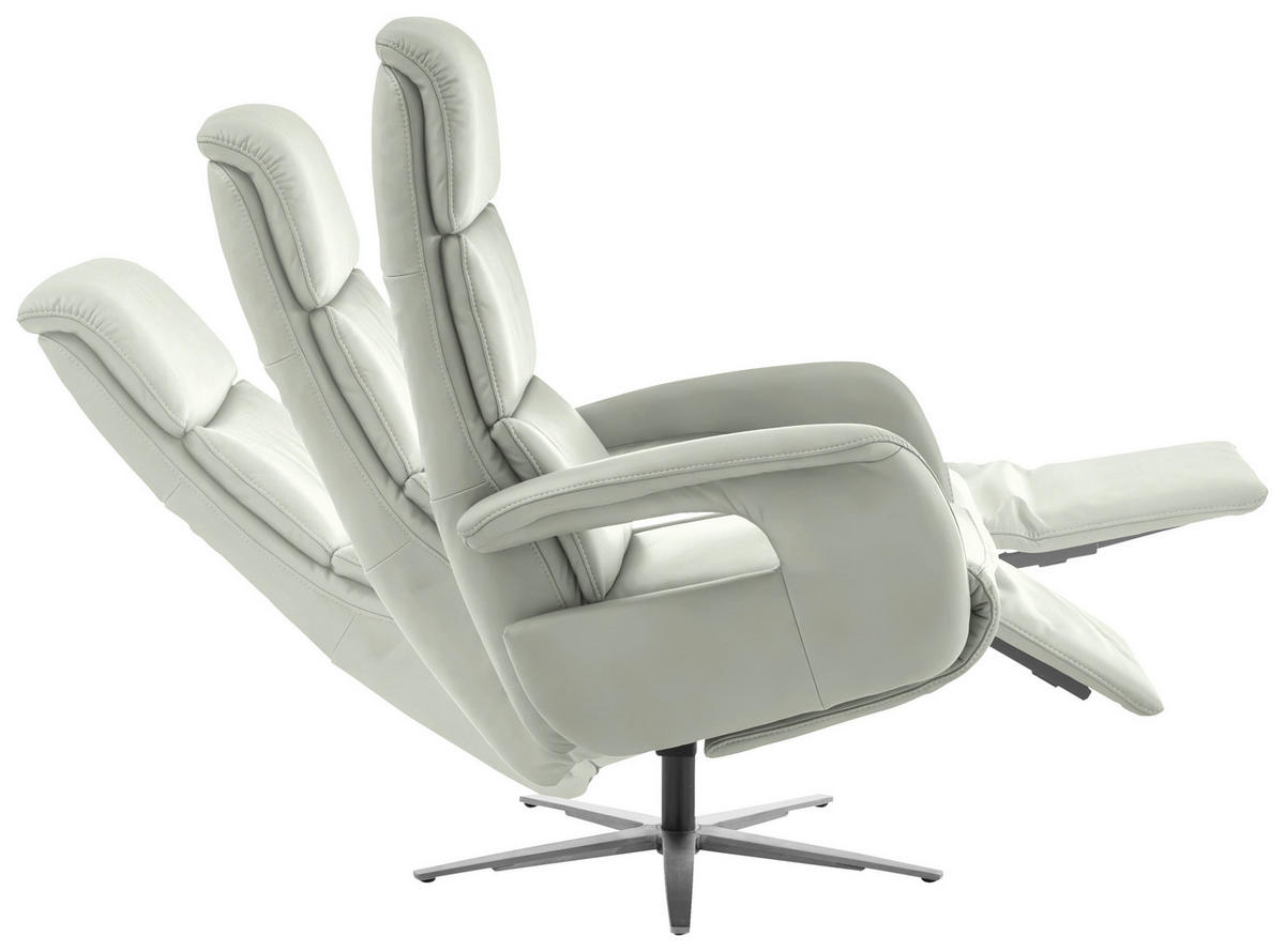 RELAXSESSEL in Leder Silberfarben  - Edelstahlfarben/Silberfarben, Design, Leder/Metall (76/119/86cm) - Dieter Knoll