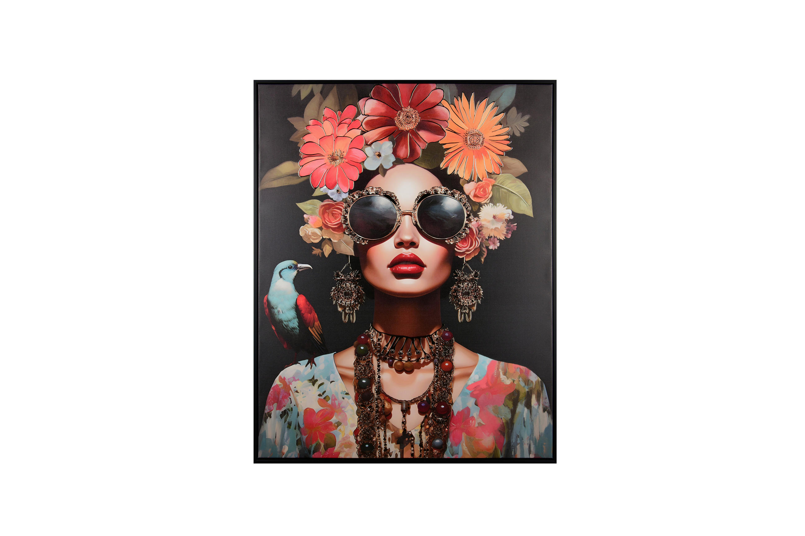 BILD Frauen 80/100 cm  - Multicolor/Schwarz, Design, Kunststoff/Textil (80/100cm)