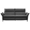 3-SITZER-SOFA in Echtleder Dunkelgrau  - Dunkelgrau/Anthrazit, Design, Leder/Metall (224/92/95cm) - Himolla
