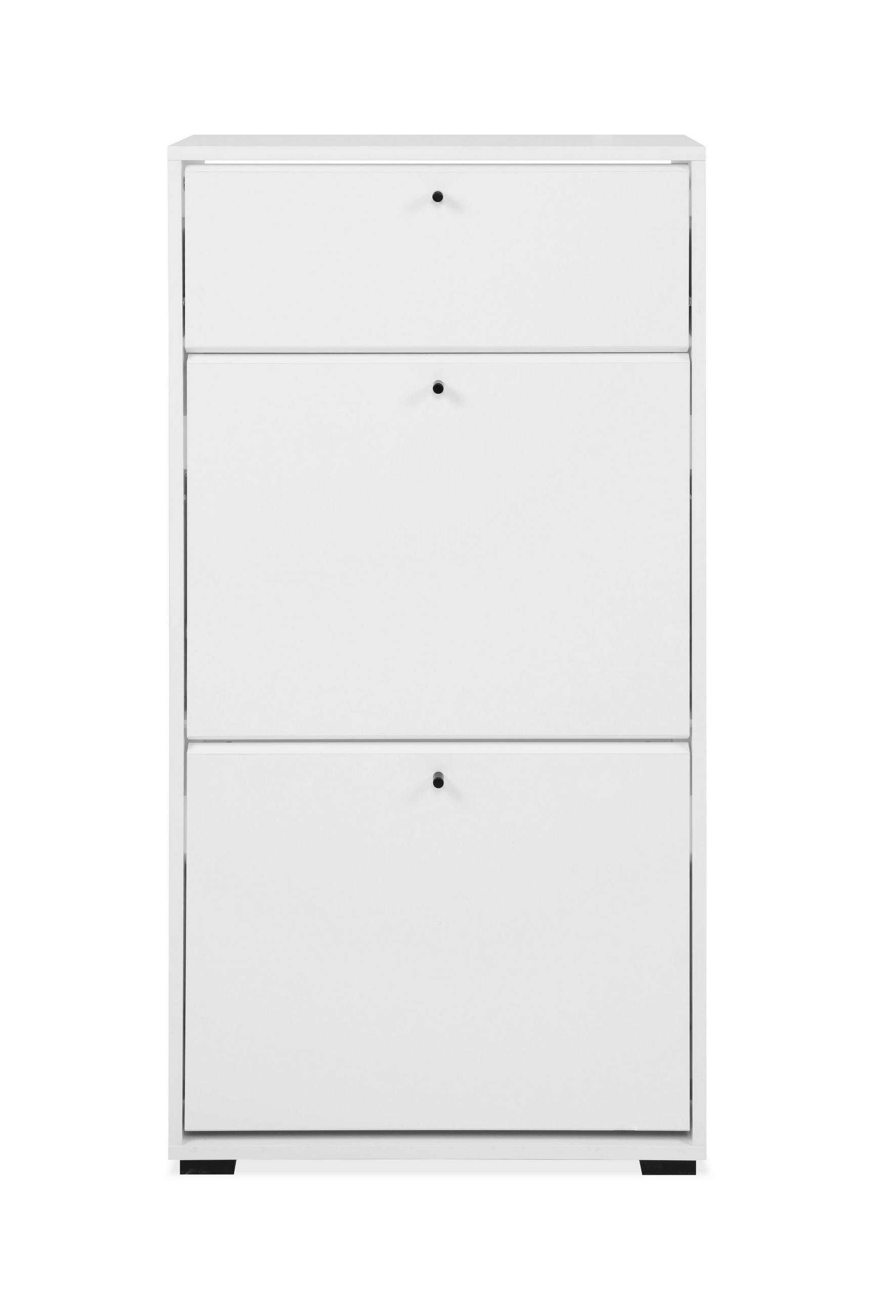 SCHUHKIPPER  in 58/111/25 cm  - Schwarz/Weiß, Design, Holzwerkstoff/Kunststoff (58/111/25cm) - MID.YOU