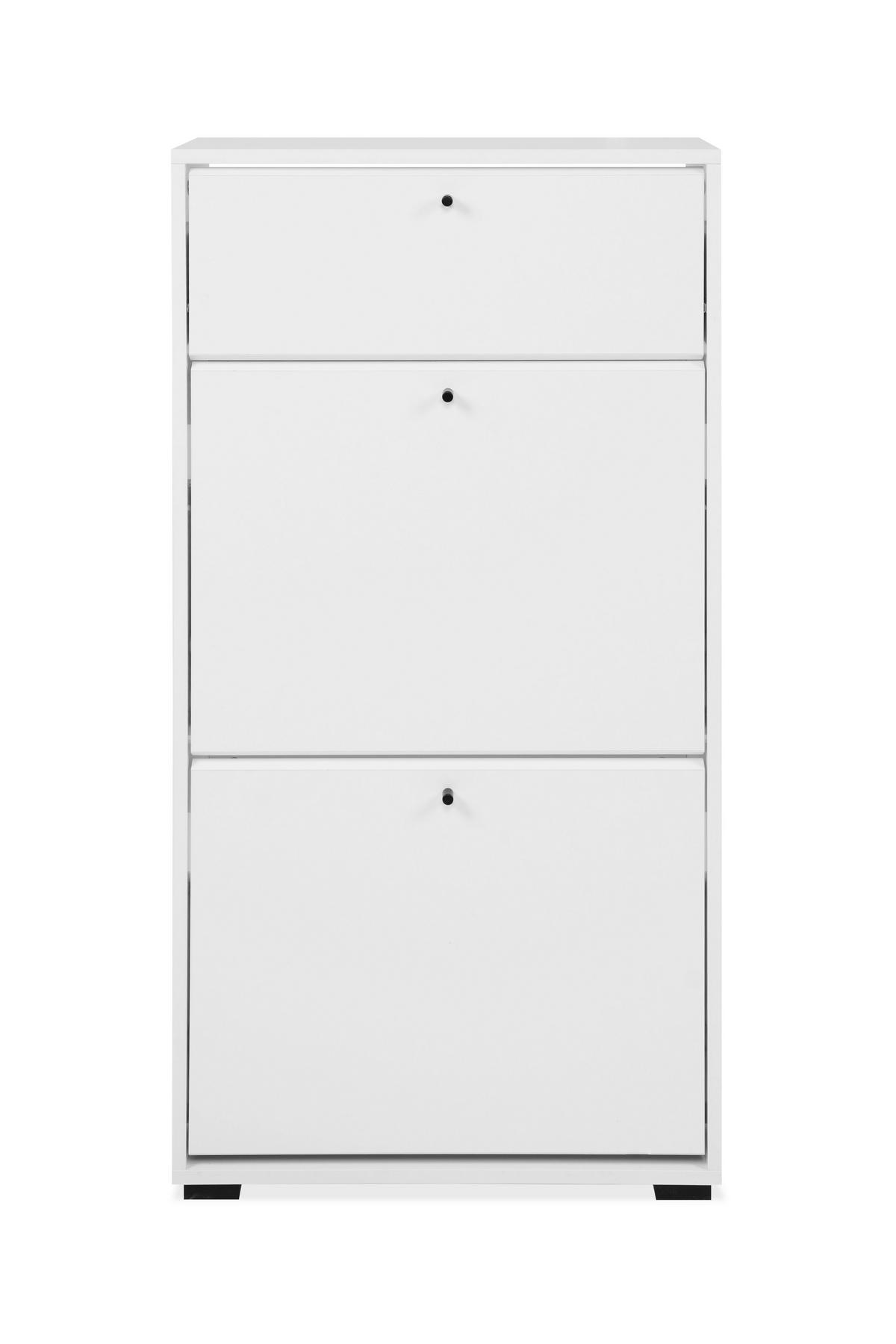 SCHUHKIPPER  in 58/111/25 cm  - Schwarz/Weiß, Design, Holzwerkstoff/Kunststoff (58/111/25cm) - MID.YOU