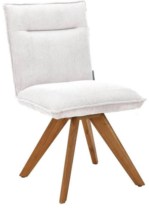 STUHL Feincord Creme Wildeiche massiv  - Wildeiche/Creme, Design, Holz/Textil (47/87/62cm) - Johann Jakob