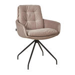 ARMLEHNSTUHL  in Velours  - Schwarz/Grau, Design, Textil/Metall (63/90/69cm) - Johann Jakob