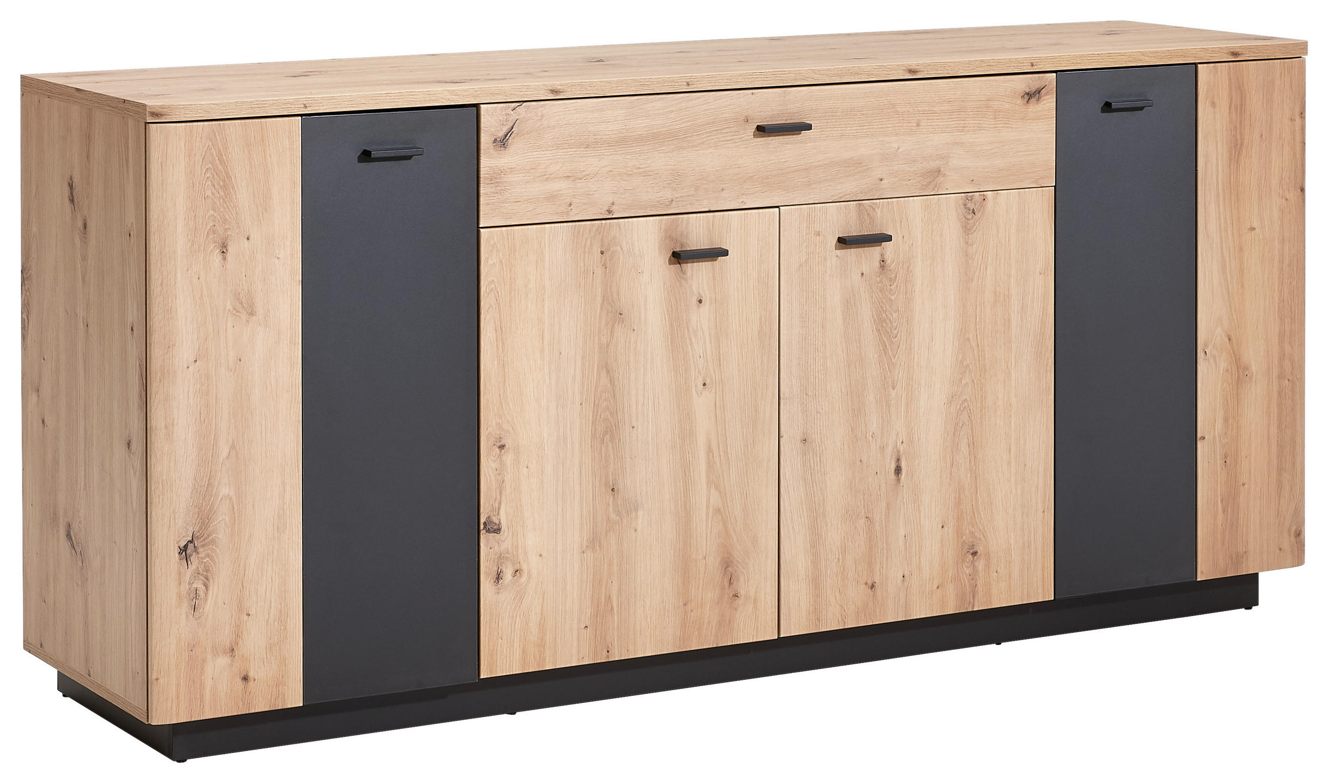 SIDEBOARD  in 180/82/44 cm  - Eichefarben/Anthrazit, Design, Holzwerkstoff/Metall (180/82/44cm) - Carryhome