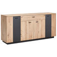 SIDEBOARD  in 180/82/44 cm  - Eichefarben/Anthrazit, Design, Holzwerkstoff/Metall (180/82/44cm) - Carryhome
