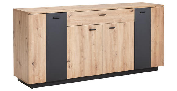 SIDEBOARD  in 180/82/44 cm  - Eichefarben/Anthrazit, Design, Holzwerkstoff/Metall (180/82/44cm) - Carryhome