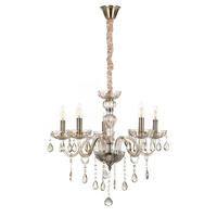 KRISTALL-HÄNGELEUCHTE 67/100 cm   - Bernsteinfarben, KONVENTIONELL, Glas/Metall (67/100cm)