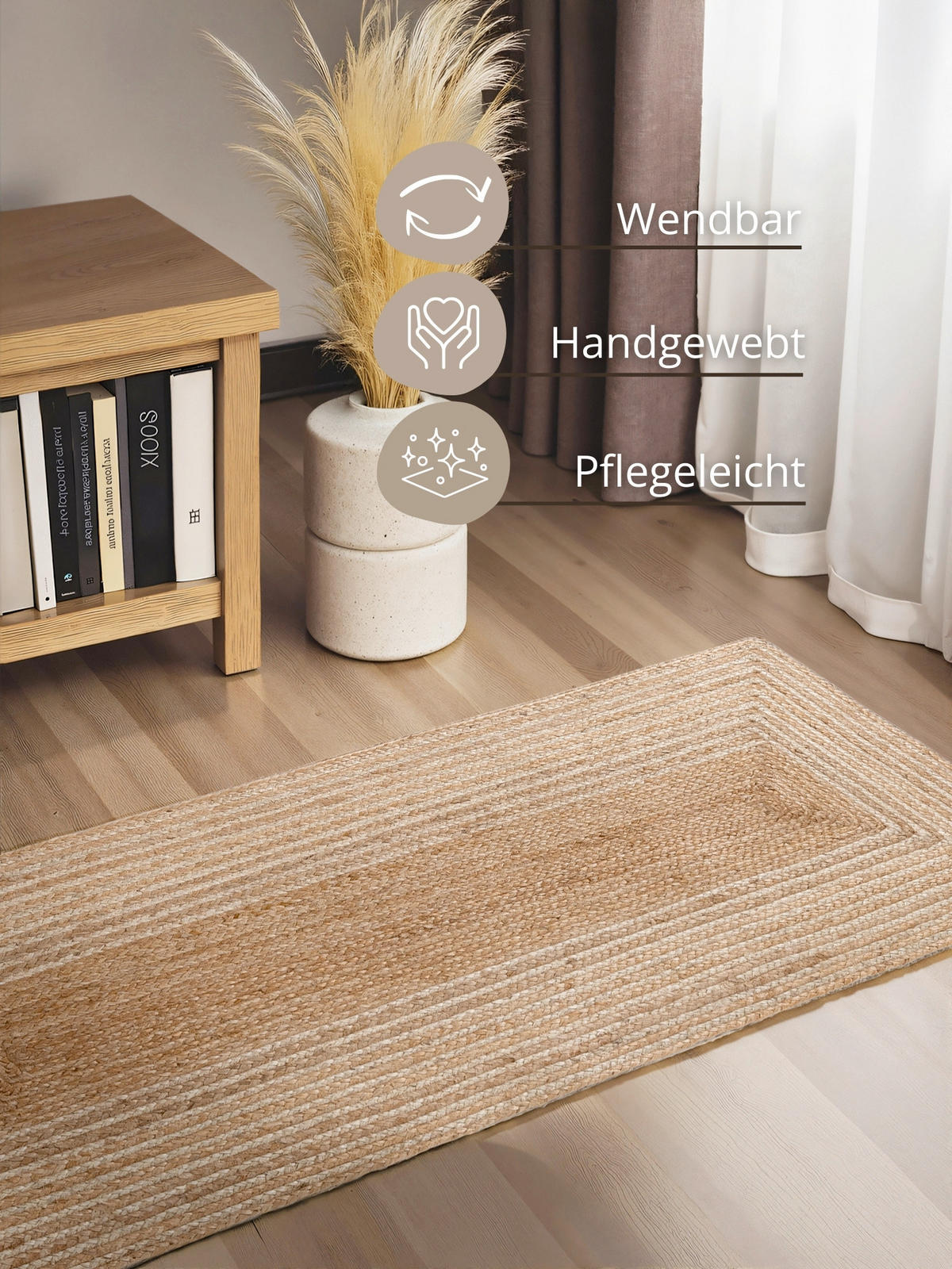 LÄUFER 80/200 cm Juno  - Goldbraun/Creme, Natur, Textil (80/200cm) - Hanse Home