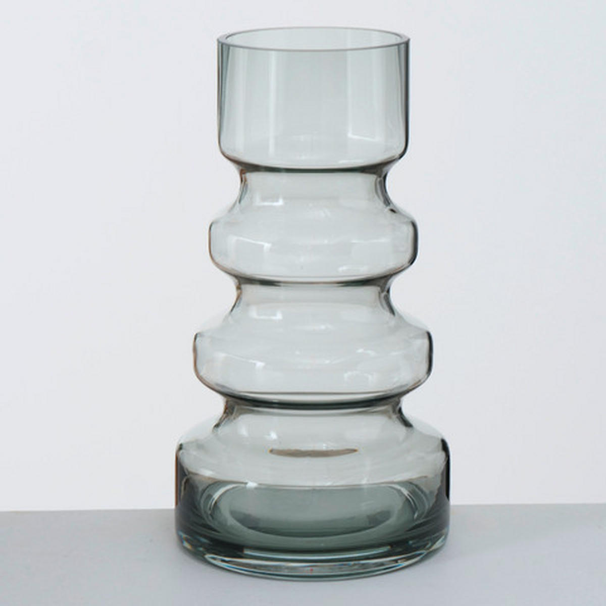 VÁZA, sklo, 25 cm - sivá, Design, sklo (13/25cm)