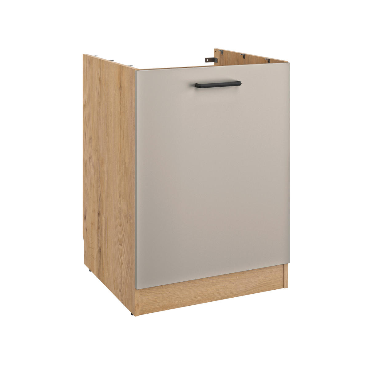 KÜCHENLEERBLOCK   in Beige, Beigebraun  - Beige/Beigebraun, Trend, Holzwerkstoff/Metall (200/211/60cm) - MID.YOU