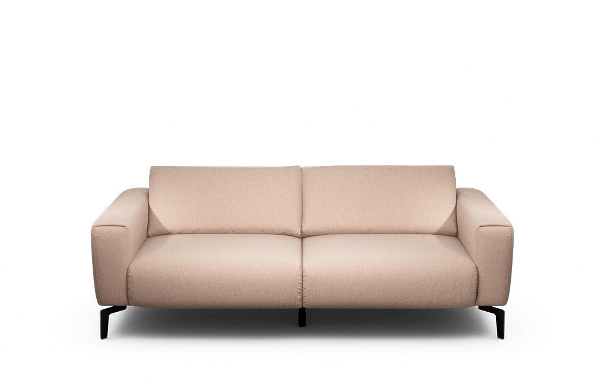 2,5-SITZER Chenille Rosa  - Schwarz/Rosa, Design, Textil/Metall (220/86/86-94cm) - SENSOO