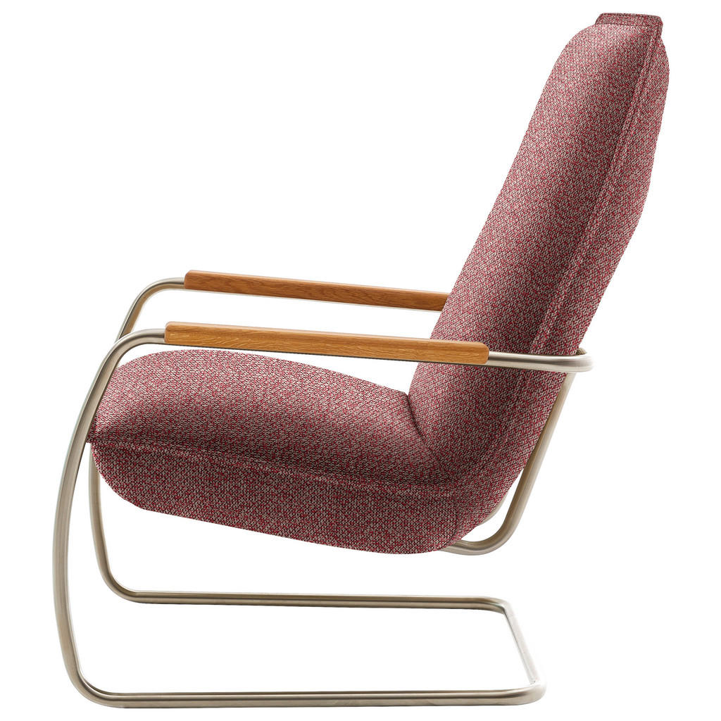 Thumbnail - Livetastic Sessel, Rot, Textil, Wildeiche, massiv, 76x105x87 cm, Goldenes M, Made in Germany, Dgm, Wohnzimmer, Sessel, S...