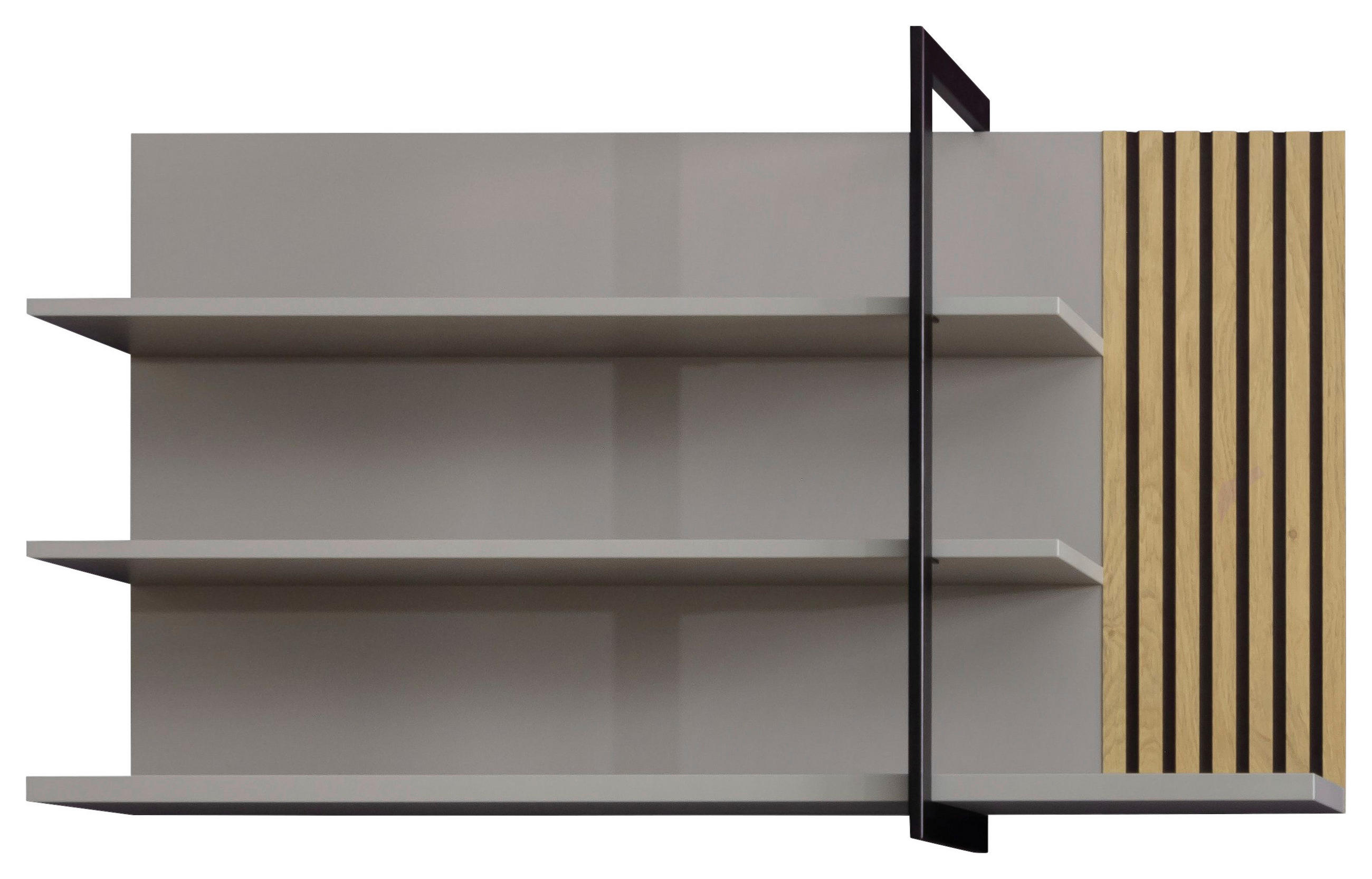 WANDBOARD Holz, Metall, Holzwerkstoff Wildeiche furniert Schwarz, Greige, Eiche Bianco  - Eiche Bianco/Greige, Design, Holz/Holzwerkstoff (133/75/28cm) - Moderano