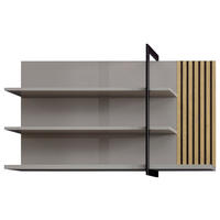 WANDBOARD Holzwerkstoff, Holz, Metall Wildeiche furniert Eiche Bianco, Greige, Schwarz  - Eiche Bianco/Greige, Design, Holz/Holzwerkstoff (133/75/28cm) - Moderano
