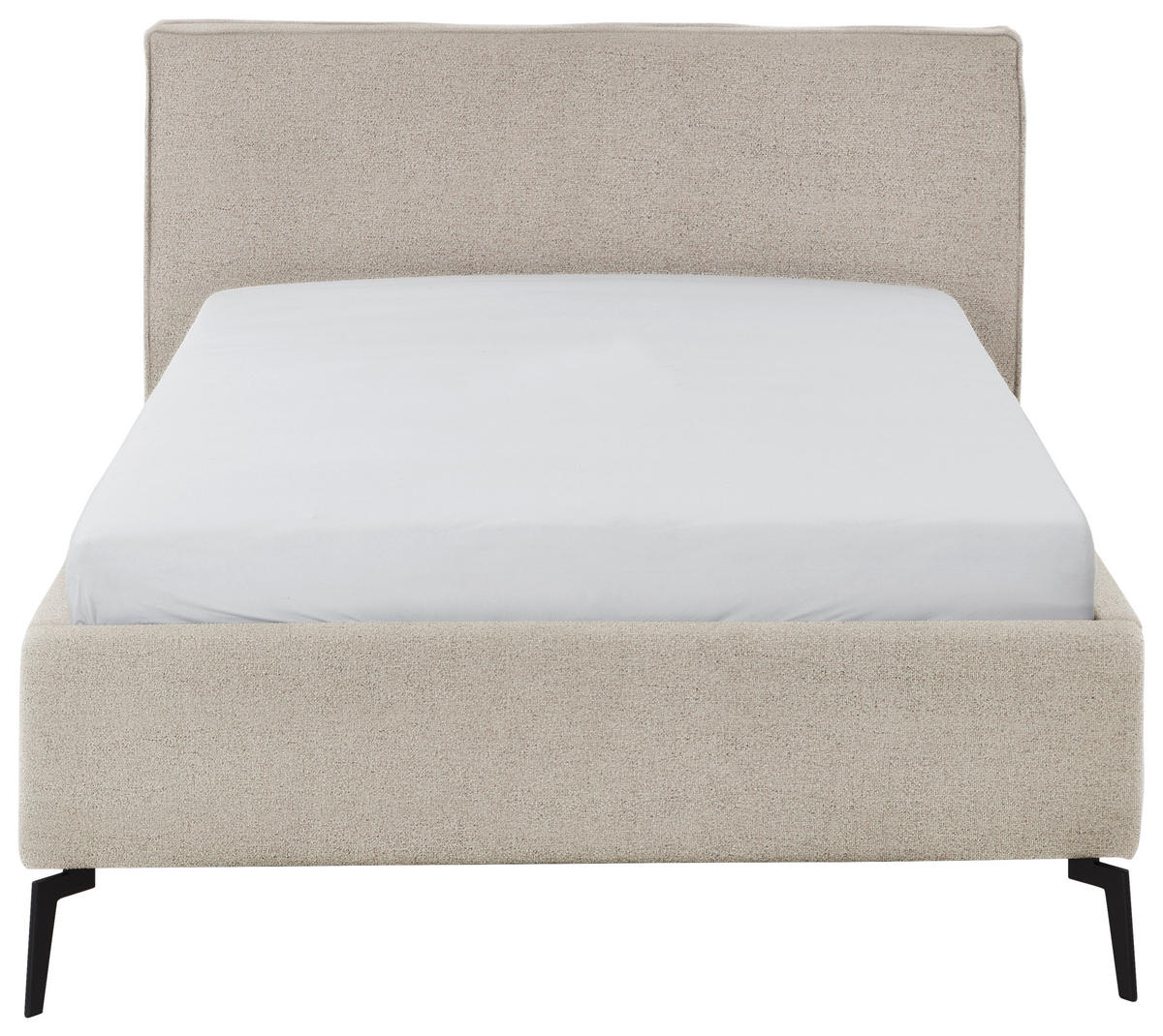 POLSTERBETT 140/200 cm  in Beige  - Beige/Schwarz, Design, Textil/Metall (140/200cm) - home24