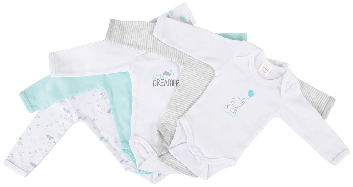 BABYBODY-SET  - Weiß/Grau, LIFESTYLE, Textil (74/80null) - My Baby Lou