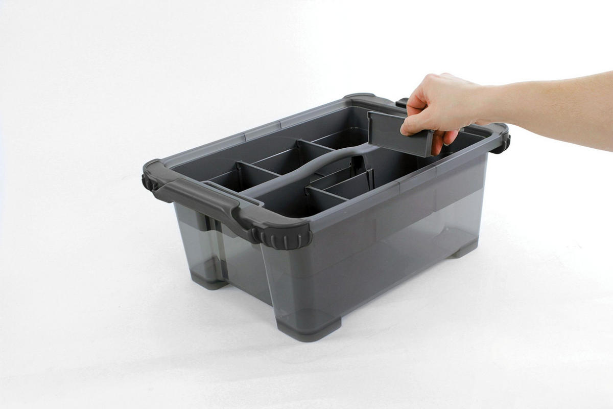 BOX MIT DECKEL    39,3/28,3/16 cm  - Anthrazit, KONVENTIONELL, Kunststoff (39,3/28,3/16cm) - Rotho