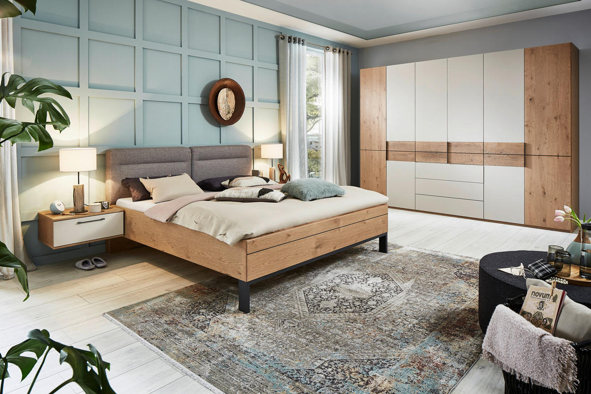 BETTANLAGE 180/200 cm  in Anthrazit, Grau, Taupe, Eichefarben   - Taupe/Eichefarben, Konventionell, Holzwerkstoff/Textil (180/200cm) - Dieter Knoll