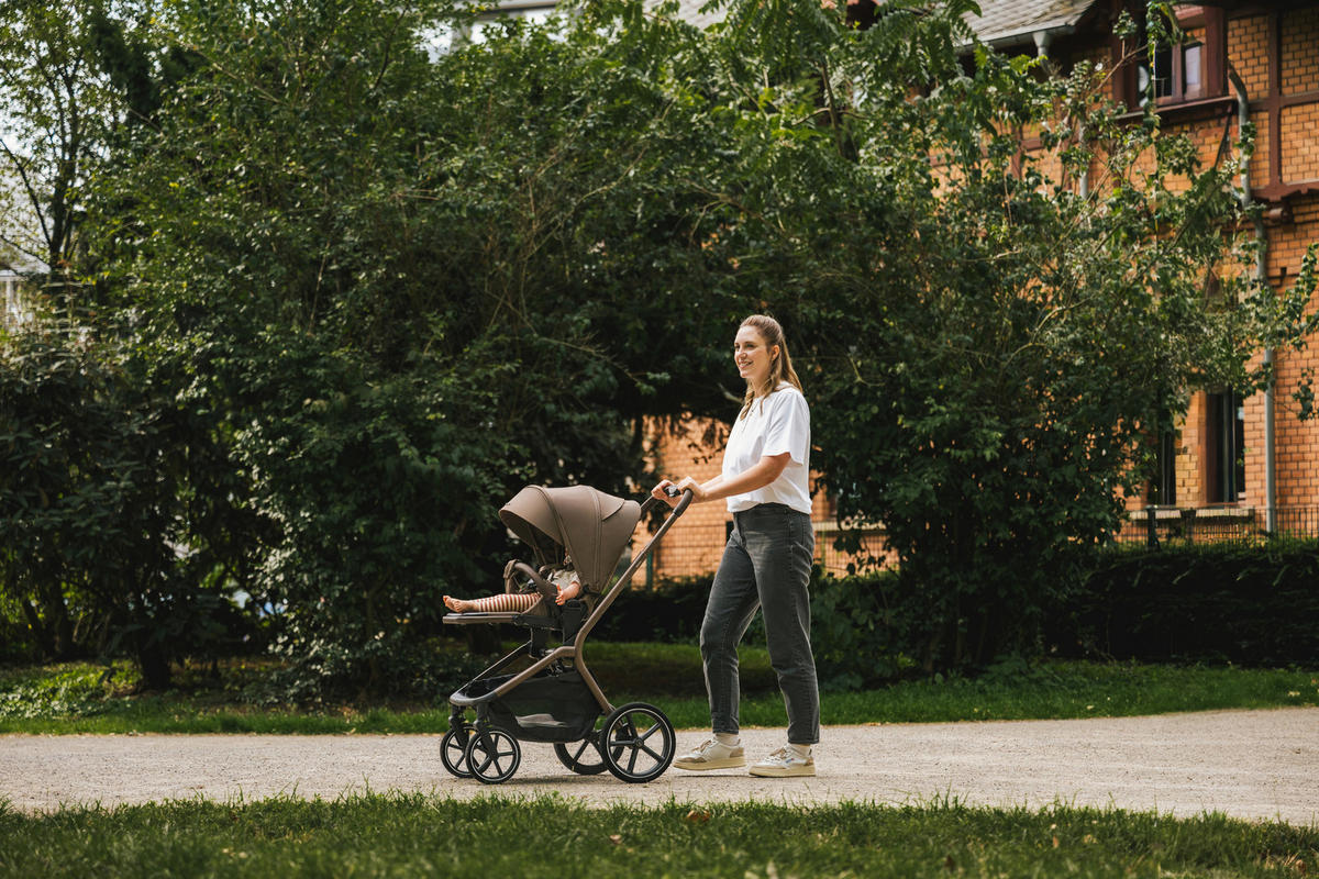 KOMBIKINDERWAGEN MAVI  - Sandfarben, Trend, Textil/Metall (92/55/110,5cm) - My Junior