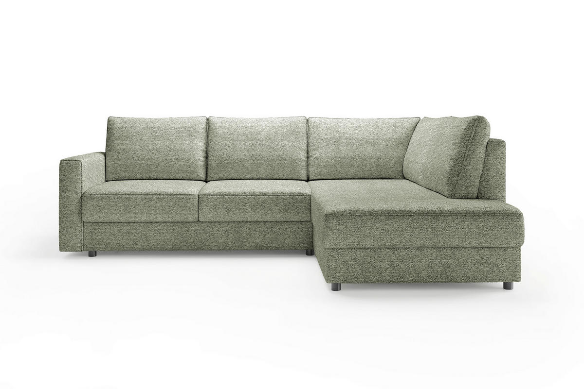 ECKSOFA DELANTO CLOSED Dunkelgrün Chenille Bettkasten  - Dunkelgrün, MODERN, Holz/Kunststoff (280/89cm) - Livetastic