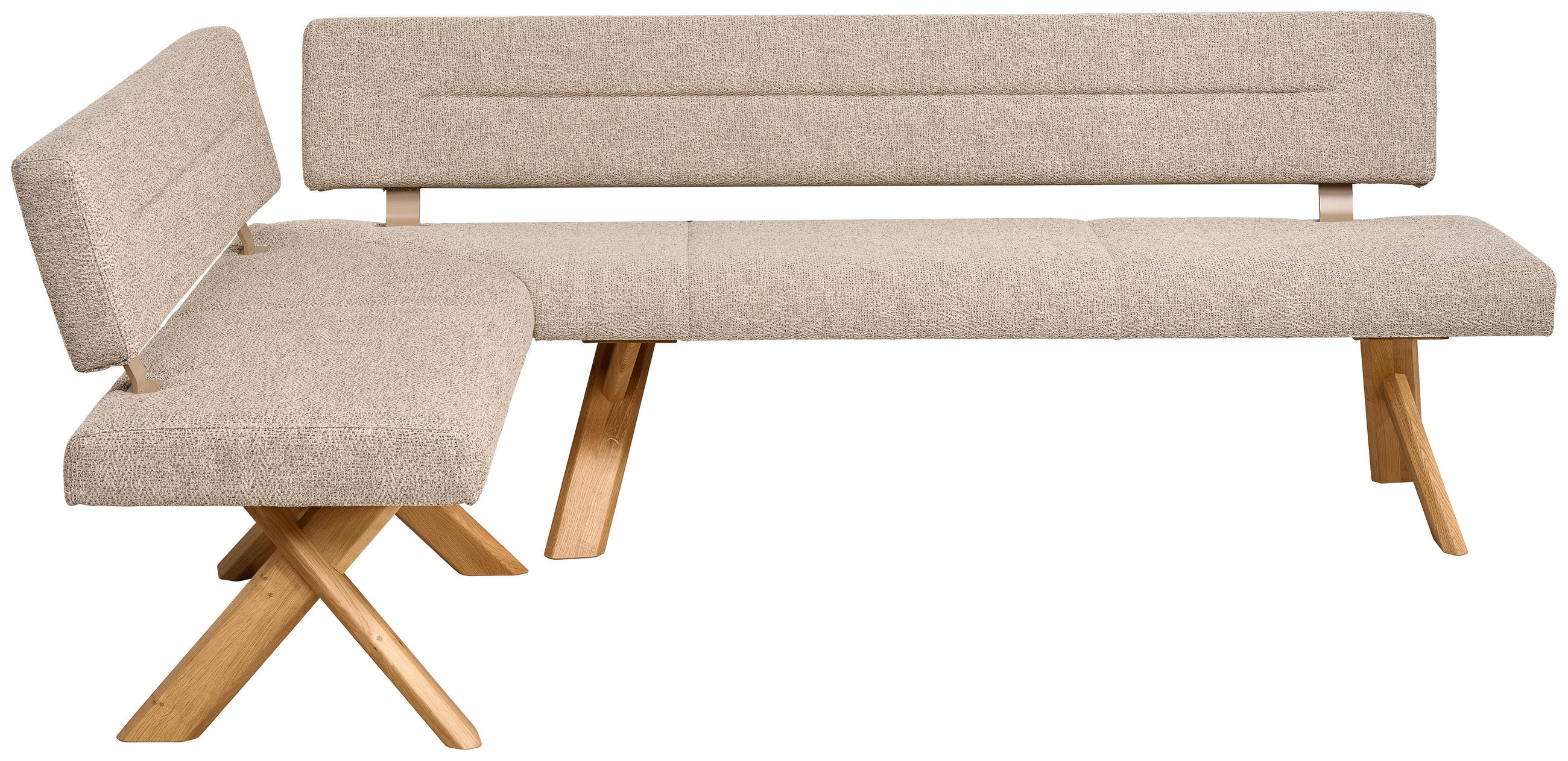 ECKBANK 159/229 cm  in Eichefarben, Sandfarben  - Sandfarben/Eichefarben, Natur, Holz/Textil (159/229cm) - Anrei