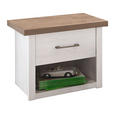 NACHTKÄSTCHEN 51/46/43 cm  in Weiß, Trüffeleichefarben  - Trüffeleichefarben/Graphitfarben, LIFESTYLE, Holzwerkstoff/Metall (51/46/43cm) - Carryhome