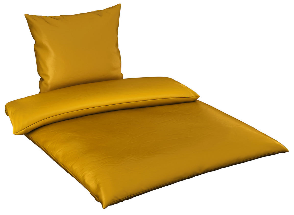 BETTWÄSCHE Segesta Satin 155/220 cm  - Goldfarben, MODERN, Textil (155/220cm) - Novel