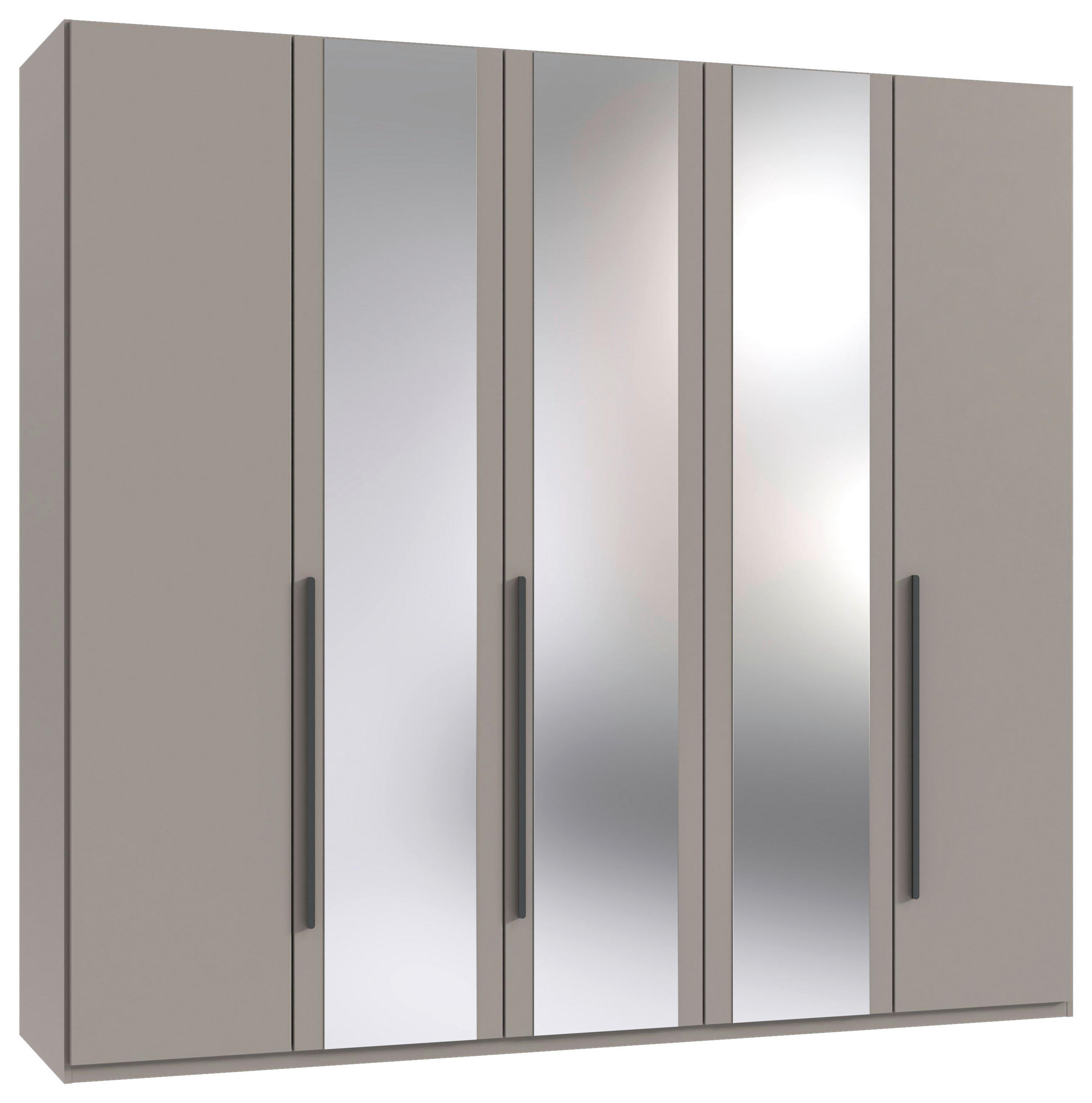 DREHTÜRENSCHRANK  in Graphitfarben, Sahara  - Graphitfarben/Sahara, MODERN, Glas/Holzwerkstoff (225/208/58cm) - Chameo