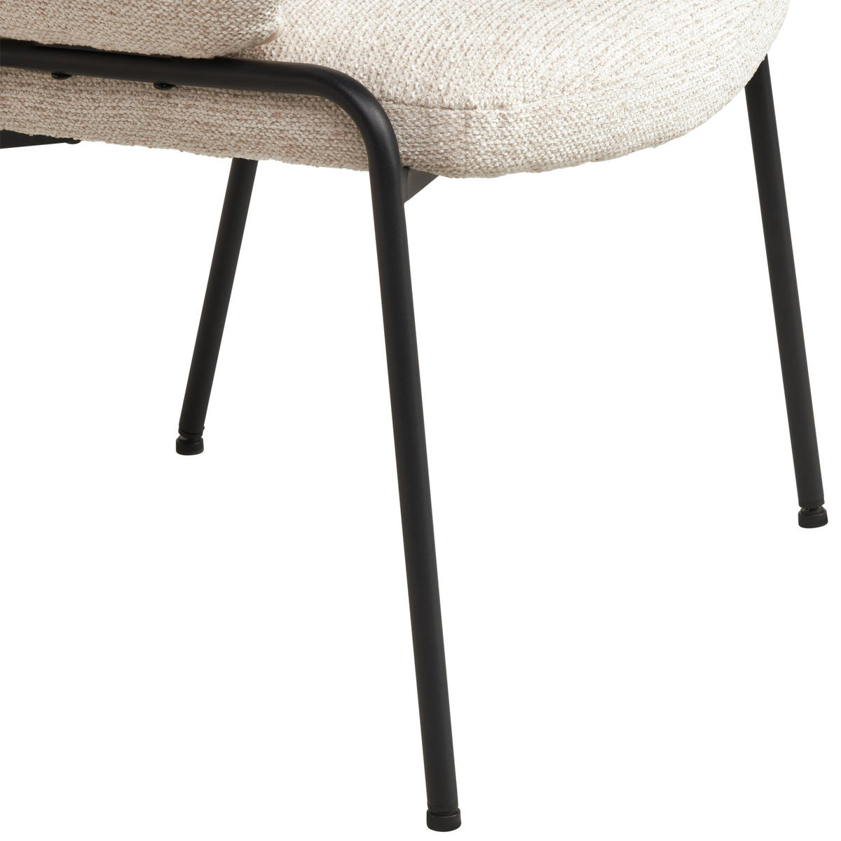 ARMLEHNSTUHL  in Eisen Leinenoptik  - Beige/Schwarz, MODERN, Textil/Metall (60/81/61cm) - MID.YOU