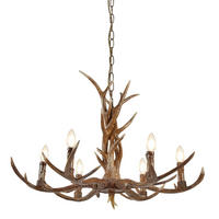 KRONLEUCHTER 80/120 cm   - Braun, Trend, Kunststoff/Metall (80/120cm) - Searchlight