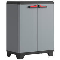 VÍCEÚČELOVÁ SKŘÍŇ, šedá, červená, černá, 68/90/39 cm - šedá/černá, Design, plast (68/90/39cm) - Keter