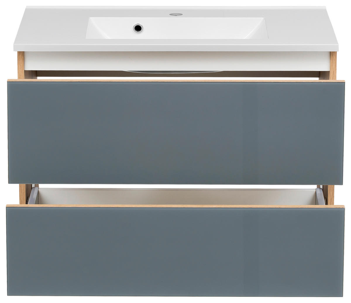 BADEZIMMER  in 120 cm  - Weiss/Eichefarben, Konventionell, Glas/Holzwerkstoff (120cm) - Held