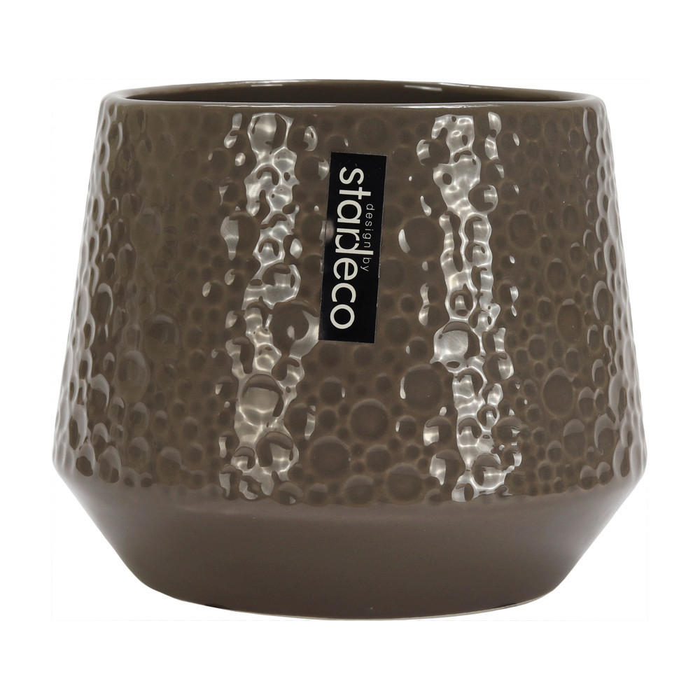 KVĚTINÁČ NA KVĚTINY keramika, 13/11/13 cm - hnědá, Basics, keramika (13/11/13cm)