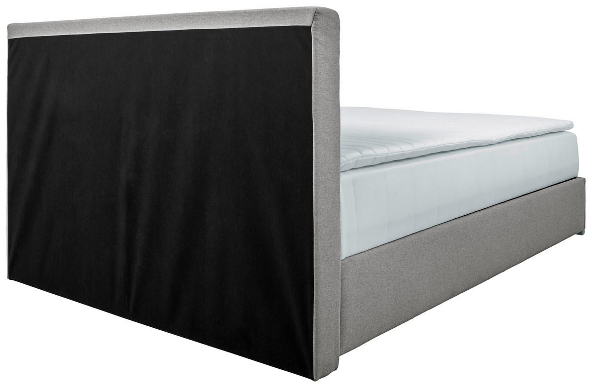 POSTELJA Z VZMETNICO 90 cm   x 200 cm  , tekstil svetlo siva  - barve kroma/svetlo siva, Konvencionalno, umetna masa/tekstil (90/200cm) - Carryhome