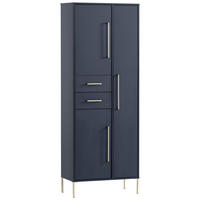 HOCHSCHRANK 67,1/184,3/33,1 cm  - Blau/Goldfarben, Holzwerkstoff/Metall (67,1/184,3/33,1cm) - MID.YOU